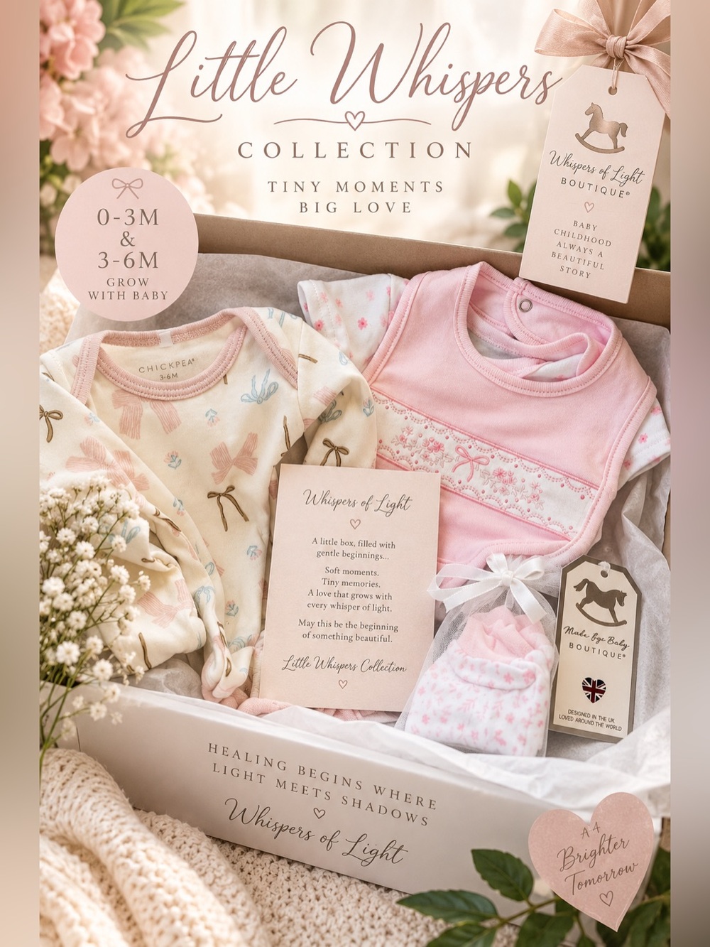 Baby Girl Gift Set 0-3M 3-6M Pink Floral Layette NWOT